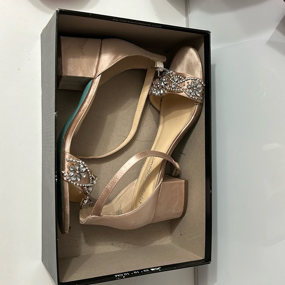Betsey Johnson Metallic Pink Block Heels